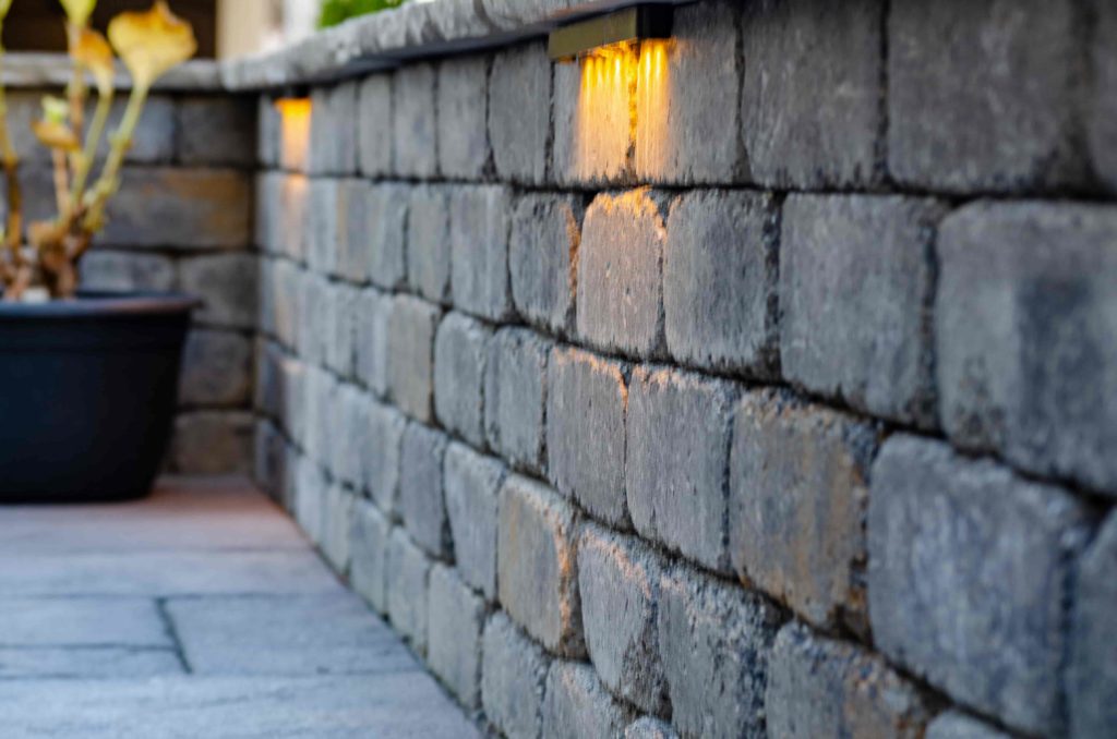 Lighted Retaining Wall - Seattle Outdoor Spaces
